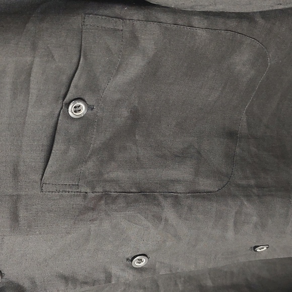 Linen Camp Shirt XXL Black 2X - Picture 6 of 6